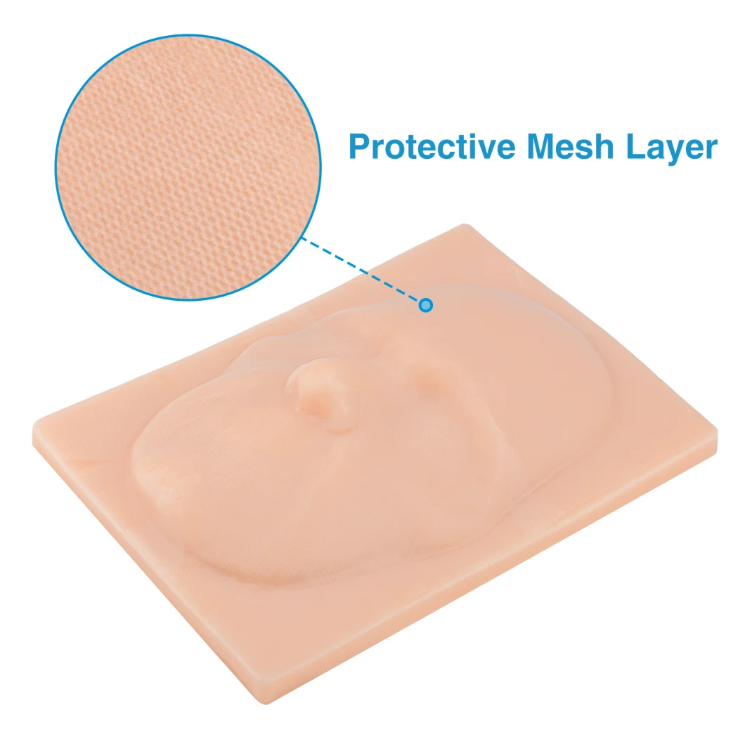Face Suture Pad for Injection & Acpuncture Practice 3 in 1 Multifunctional Silicone Face Aesthetics and Cosmetology Model