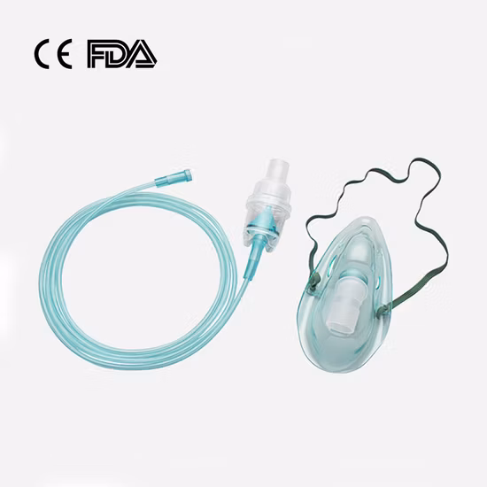 Medizinische Ausrüstung Einfache Sauerstoffmaske/Verneblermaske/CPR-Maske/Gesichtsmaske mit Kissen