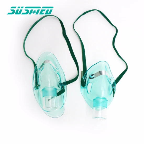 CE ISO-zugelassene medizinische PVC-Einweg-Sauerstoff-Gesichtsmaske mit Schlauch