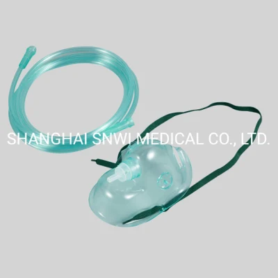 CE ISO-zugelassene Krankenhaus-medizinische PVC-Einweg-Sauerstoff-Gesichtsmaske/Verneblermasken-Set/Venturi-Maske/Sauerstoffmaske mit Reservoirbeutel