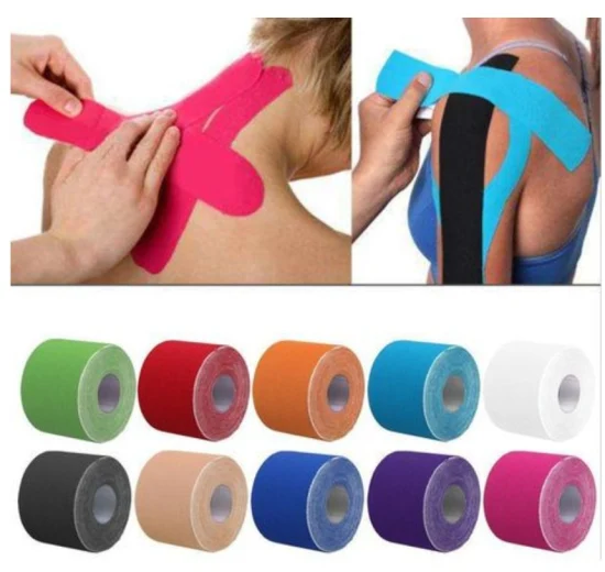 Kintape Baumwoll-Kineisologie-Tape, Sport-Tape, vorgeschnittenes Kinesiologie-Tape, Muskel-Therapie-Tape, Körper-Tape, Brust-Tape, Brust-Lift-Tape, 5 cm x 5 m, CE ISO FDA